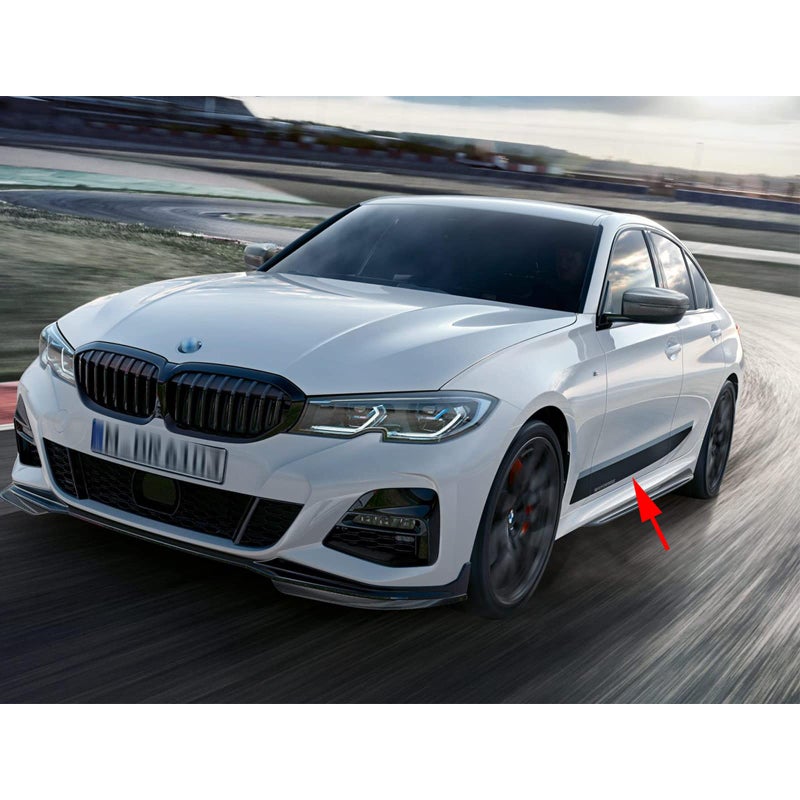 x xotic tech 2pcs M-Performance Auto Car Body Side Skirt Stripe Trim Lower Door Sill Panel Decal Vinyl Sticker Compatible with BMW G20, Glossy Black - Image 5